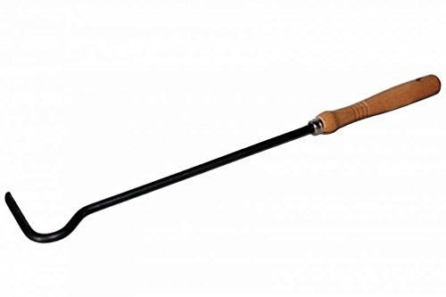 Turk 74471 Feuerhaken mit Holzgriff und Kappe Plus Ring, Silber, 45 x 0,8 x 30 cm