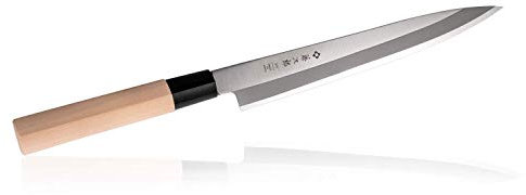 Cuchillos Japonéses Cocina para Sushi y Sashimi Profesional Tojiro - Acero Molibdeno Vanadium - Hoja Ultra Afilado - Mango Madera - de Japon (Yanagiba 21 cm, F-1056)