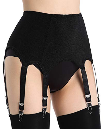 Aedericoe Oberschenkel Strumpfgürtel Stretch Strapsgürtel Gürtel für Dessous Oberschenkel Strümpfe, Schwarz, L