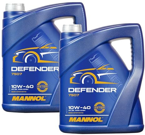 MANNOL 2X MOTORÖL Defender 10W-40 5L MOTORENÖL + INSPEKTIONSAUFKLEBER