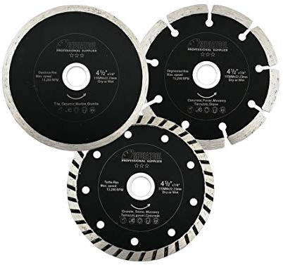 SHDIATOOL Diamond Cutting Disc 4.5 Inches / 115mm for Ceramic Tile Granite Marble 1 Pack/3 Pieces