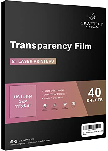 Ohp Clear Printable Transparency Film for Overhead Projectors, for Laser Printers