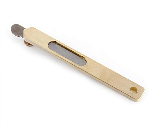 Oumefar Linea di posizionamento taglia-strisce in pelle Craft Taglierina di posizione in rame e cuoio Craft Cutter Strumento di posizionamento per utensili da lavoro in pelle