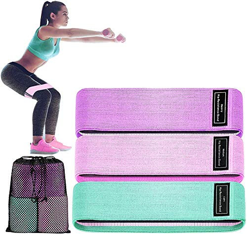 Boucle De Bande De Butin De Résistance De Tissu, Bandes D'exercice Élastiques Antidérapantes, Tissu De Coton Et De Caoutchouc, Bandes De Hanches Extensibles Pour Les Jambes, Les Fesses Et Le Yoga, Lot