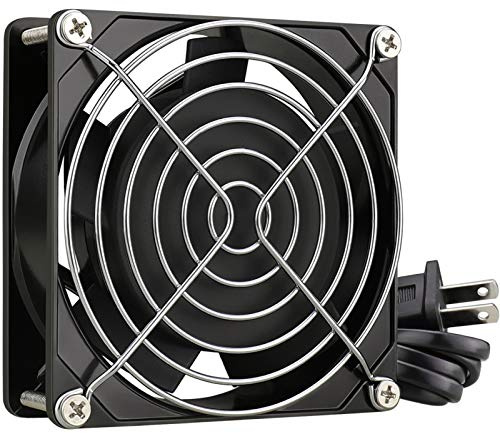 GDSTIME Axial Fan 90mm, 110V 120V AC 92mm x 92mm x 25mm Dual Ball Bearing w/Power Cord for DIY Cooling Ventilation Projects
