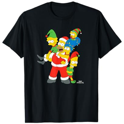 Los Simpsons Holiday Family Christmas Santa and Elf Costumes Camiseta