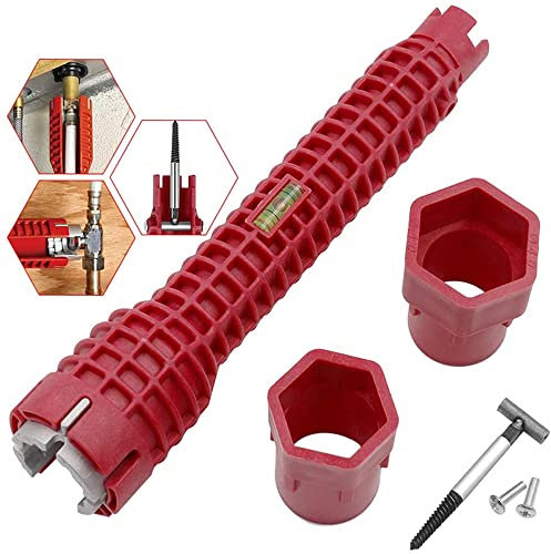 71Nmly 8 in1 Faucet & Sink Installer Wrench for Kitchen Plumbing Repair Faucet Wrench Sink Installer Tool, Multifunctional Basin Wrench, Plumbing Tools