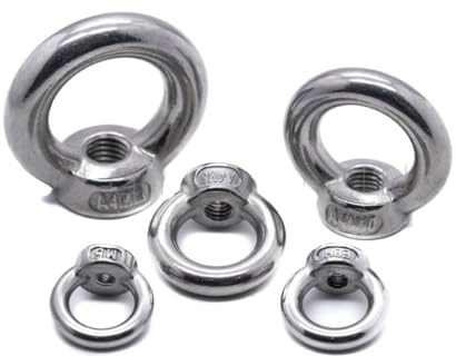 Stainless steel eye nut female bolt A4 316 marine grade lifting threaded ring (10, M8)