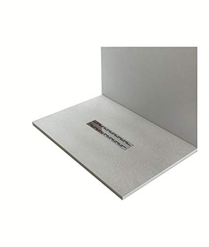Piatto Doccia Rettangolare in Marmo-Resina 80x120 cm - Rocky Lux