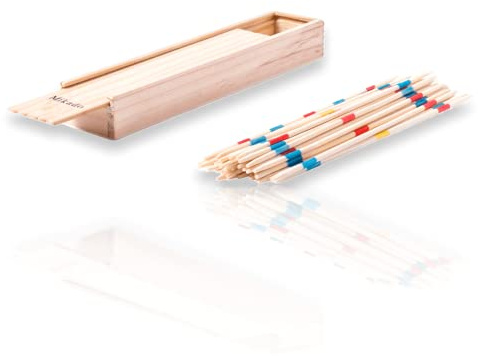 ANTEVIA - Jeux Mikado + Boite de Rangement en Bois | 41 Baguettes | Plus DE 10 MODÈLES | Jeu de société (Mikado)