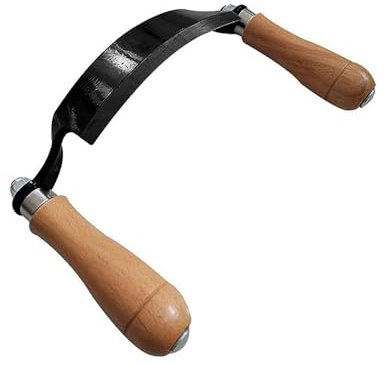Draw Shave Knife, 8 Inch Curved Woodworking Debarking Hand Tool Wooden Handle Pull Razor for Woodworker Gardener