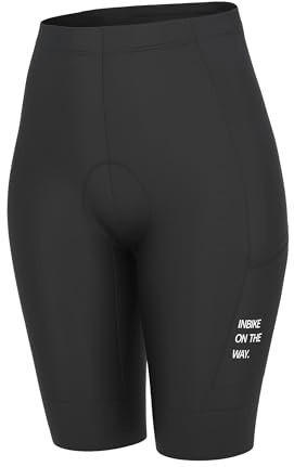 INBIKE Cuissard Velo Femme Shorts de Cycliste Cyclisme Rembourré Gel Culotte Pantalons Courte sous-vêtements Respirant Séchage Rapide Léger Noir L