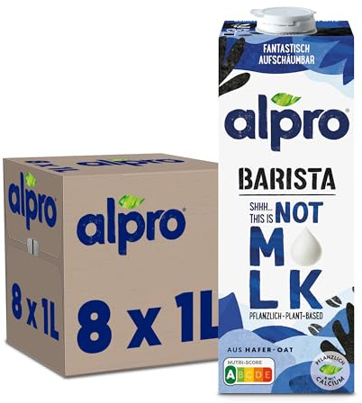Alpro This is Not Milk Barista – 8 x 1 l – Mousse à mousser – Végétalien