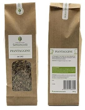 Tisana Piantaggine 200 grammi - Erboristeria Simoncelli - Infuso Naturale con Foglie di Piantaggine per Alleviare Disturbi Intestinali e Mal di Gola