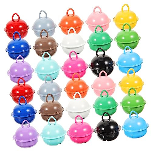 VILLFUL 50stücke Bunte Eisen-glöckchen Langlebige DIY Schmuckanhänger Für Weihnachtsdeko Basteln Armbänder Wiederverwendbare Farbige Schellen Für Kreative Ornamente