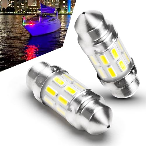 Xyanmc - 31mm Marine LED Bulb Replacement 1.5W 200LM Boat Navigation Lights Super Bright 12V 6500K Daylight for Marine Navigation Boat Stern Kayak Pontoon Mast 2