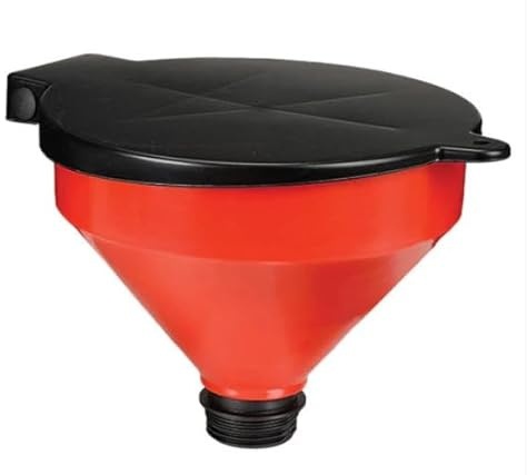10Inch Funnel Tank with Lid and Mesh - Fine Mesh Filter for Easy Refilling - Thick Plastic Fuel Funnel for Petrol, Diesel, Oil, Ad-blue, Water, Screen Wash