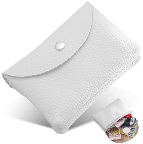 Sugeru Neue Portemonnaie Damen - Doppelschicht | Extra Leicht & Weich | Elegantes Geldbörse Klein | Mini Geldtasche Mit Mehreren Fächern (Weiß)