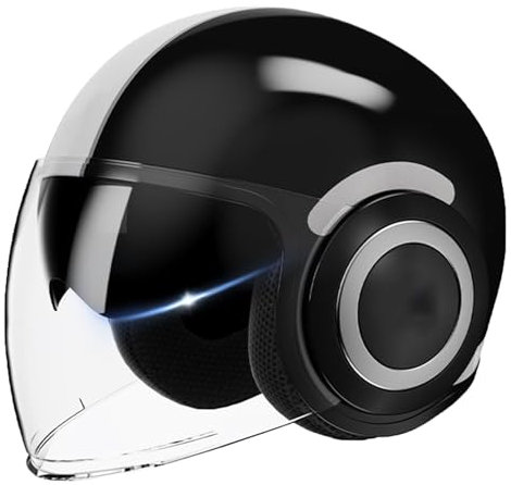retrò Casco Scodella Portatile Mezzi Caschi Jet, Mezzo Casco da Motociclista Vintage Caschi Caschi Casco a Scodella Scooter Motorino ECE Omologato Mezzo Elmetto da Moto retrò
