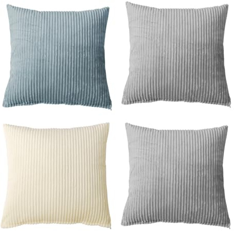 4er Set Samt Kissenbezüge Kissenhülle, 40x40 Kissenbezug, Dekorative Dekokissen Couchkissen mit Verstecktem Reißverschluss, für Sofa Schlafzimmer Wohnzimmer Balkon Kinder flauschig Farbverlauf
