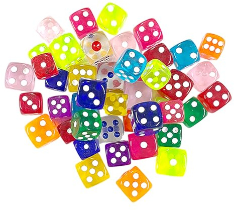 CHROMACRAFT Dadi da 60 Pezzi, Dadi Colorati, Dadi Acrilici, Gioco di Lancio, Giocattolo Interattivo per Feste, Accessori di Gioco