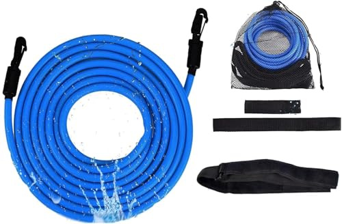 UieaMsio 4m Pool Schwimmgürtel Newtic Zugseil Schwimmen Schwimmgürtel Pool Für Pool Einstellbar Schwimmwiderstand Gürtel, Schwimmtraining Gürtel Für Erwachsene Und Kinder