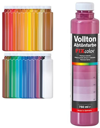decotric FIXcolor Bunte Abtönfarbe Violett - 750 ml I Dispersionsfarbe für dekorative Anstriche und wasserbasierten Materialien I Hohe Farbkraft & Ergiebigkeit