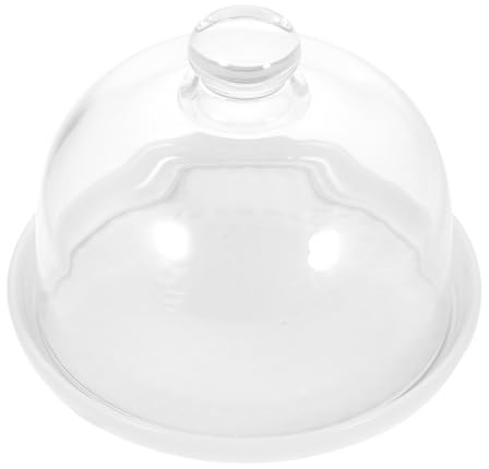 VALICLUD Piatto per Alimenti con Coperchio in Ceramica Bianco | Forma Circolare, per Dessert e Cibo, Protezione e Freschezza, Ristorante e Tavola