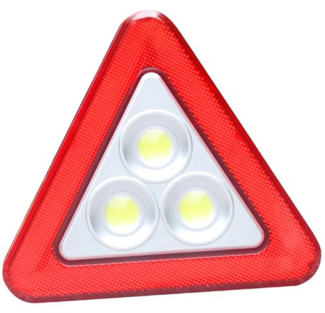INOOMP Triángulo de Emergencia LED Portátil Reflectante para Coche con Luz de Alerta Batería No Incluida Seguridad Vial para Carretera