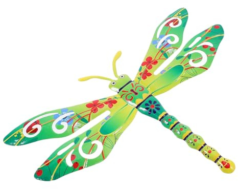 Didiseaon Vintage Iron Dragonfly Wall Art for Garden Patio Fence Bedroom Outdoor Metal Sculpture Decoration Green Rustic Ornament Enhancing Home and Living Aesthetics