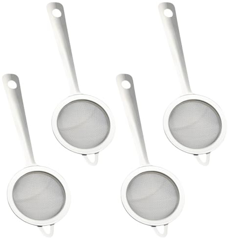 Tarqite 4Pcs Mini Sieve, Stainless Steel Tea Strainer with Handle,Tea Strainers for Loose Tea,Durable and Easy to Clean for Coffee, Spices and Kitchen Sifter