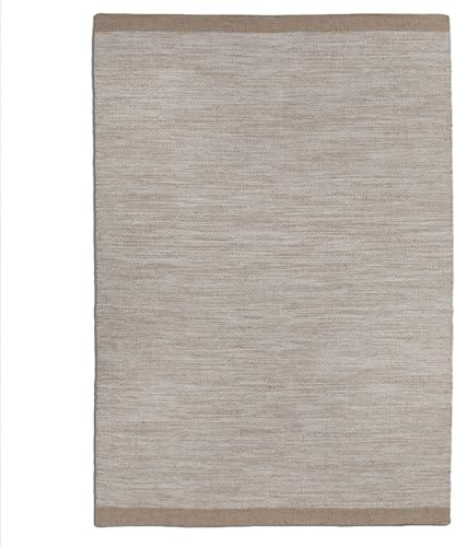 Steffensmeier Handweb Teppich Berlin | Wolle, Braun, handgewebt, Größe: 200x200 cm Wohnzimmer und Schlafzimmer