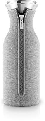 EVA SOLO – Carafe de réfrigérateur | Design scandinave | 1 litre| Verre borrosilicate, acier inoxydable, silicone | lave-vaisselle | 100% anti-goutte - Gris clair tissé 1,0 l