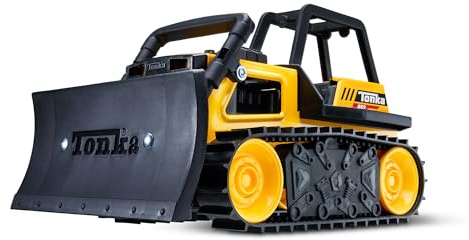 Steel Classics Ruspa, Tonka, camion ruspa giocattolo per bambini, giocattoli da costruzione per il gioco creativo, giallo-nero, adatto ai bambini e bambine dai 3 anni in su