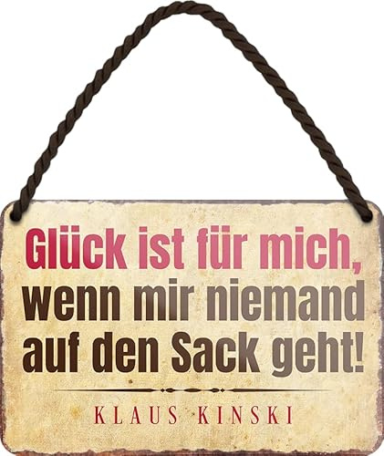schilderkreis24 - Blechschild 18×12 cm – witzige & freche Sprüche – Deko für Küche, Büro & Camper – lustige Geschenkidee (Glück ist für mich, wenn mir Niemand auf den Sack geht!)