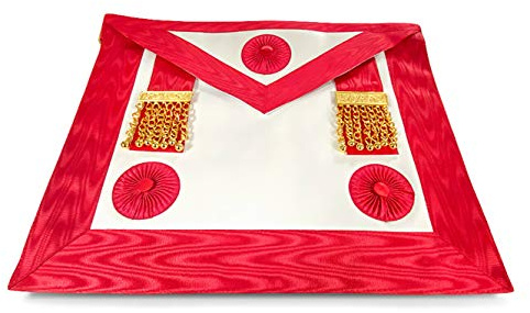 THE MASONIC COLLECTION ASSR - Grembiule con nappe per maestro di rito scozzese, Pelle di agnello, Taglia unica