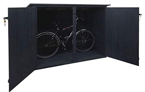Mendler 1er-Fahrradgarage HWC-H60, Fahrradbox Geräteschuppen Gerätehaus, FSC® abschließbar 152x184x98cm - anthrazit