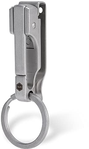 KeyUnity KS02 EDC Gürtel Schlüsselanhänger Clip Schnellverschluss, Edelstahl Duty Belt Schlüsselanhänger Halter für Hosen, Jeans, Hosen