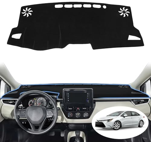 REMOCH Dashboard Cover Mat for Toyota Corolla 2019-2024 2025 2026 Hatchback Sedan Dash Cover Interior Accessories Sunshade Glare UV Rays Protector Pad Black (Not for Corolla Cross)