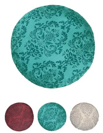 beties - Epoche - Kissenbezug ca. Ø50 cm; Kissenhülle mit 3D Ornament auf Baumwolle Halbpanama-Bindung aus deutschem Unternehmen in hochwertiger Qualität (Petrol-grün)