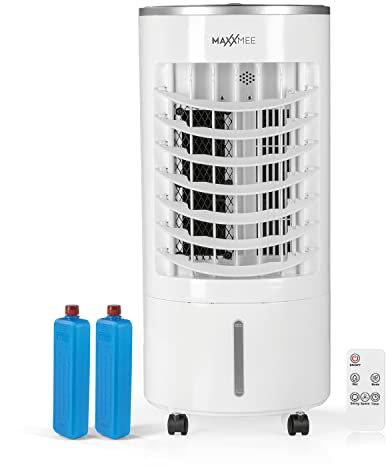 MAXXMEE 2 in 1 Mobile Klimaanlage | Luftkühler und Luftbefeuchter in einem Gerät |6 l Wassertank | 3 einstellbare Geschwindigkeiten und 3 Windmodi | inkl. Fernbedienung und Timer [weiß]