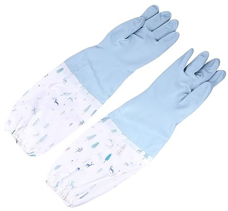 Healeved Largo 2 Pares Guantes De Latex Guantes Limpieza Protección De Guantes Largos Guantes Impermeables Guantes De Goma Caucho Emulsión Guantes Engrosados