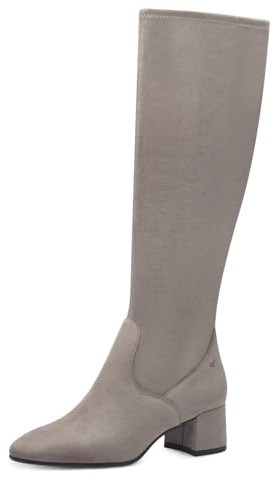 Tamaris Bottines à tige longue pour femme - En textile - Talon bloc, gris, 37 EU