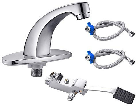 WAGXIyU Wasserhähne, Wasserhähne, Fabrik-Sanitär-Wasserhahn, Badezimmer, fußbetätigter Wasserhahn, modernes Waschbecken, Waschbecken, Pedalmischer, Wasserhahn, Umweltschutz