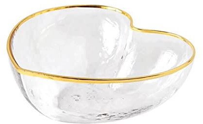 Salatschüsseln, goldfarben, herzförmig, Glasschüssel, Obstsalat, Reis, Servierschüsseln, Vorratsbehälter für Lebensmittel, Mittagessen, Bento-Box, Dekoration, Geschirr, Küche, Su