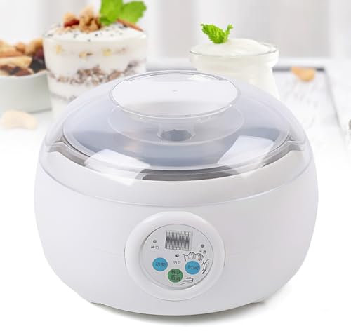 BOBVB Yoghurt Maker Machine, 1.5L Intelligent Natto Fermenting Machine, Household Fully Automatic Mini Stainless Steel Rice Wine Natto Machine, DIY Yogurt Tools, for Yogurt, Natto, Rice Wine