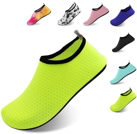 FANWINKJ Schwimmschuhe, Yoga-Schuhe, Atmungsaktive und stilvolle Wasserschuhe für Strand, Sport, Surfen und Schwimmen, Männer und Frauen,Grün-36-37