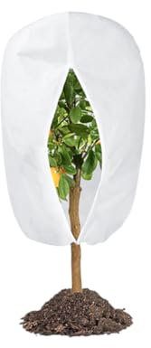 1 Pezzi Cappuccio Protezione Piante,60 x 80cm Telo per Piante Inverno Antigelo,Telo Tessuto Non Tessuto per Piante Copri Piante Inverno Esterno,Protezione Invernale Piante con Cerniera e Coulisse