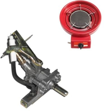FRAOMHFW Gas Burner Parts Infrared Burner For Stove Double Tube Side Gas Inlet Gas Cooker Burner Accessories(J)