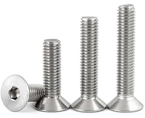 Wildeep 10 Stück M8 304 A2-70 Edelstahl-Sechskant-Innensechskant-Senkkopfschraube(22mm)